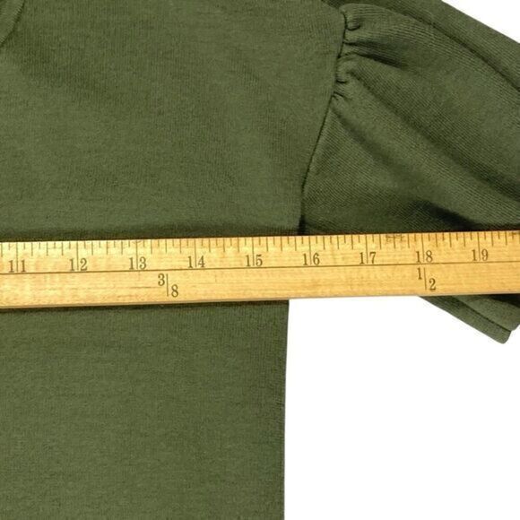 Lauren Ralph Lauren Sweater Dress Women XXS Green V Neck Flutter Sleeve Midi New - Picture 9 of 13